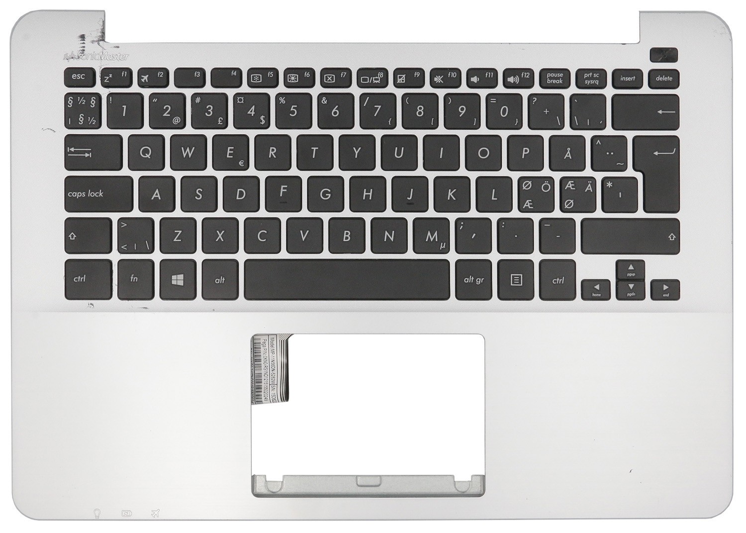 ASUS X302 X302LA X302UA P302 F302 R201L Palmrest with NORDIC Keyboard OEM Silver