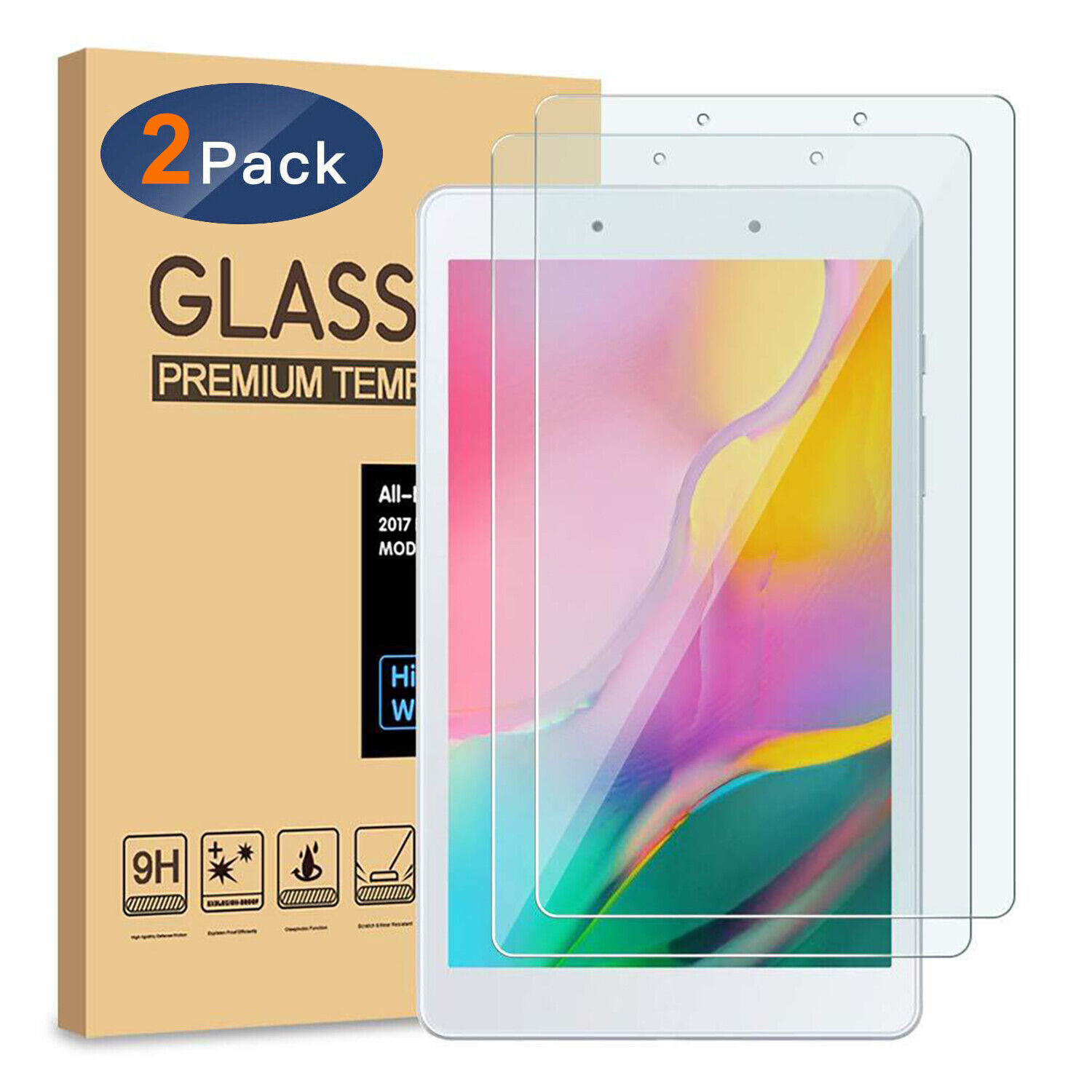 2X Screen Protector for Samsung Galaxy Tab A 8.0 (2019) (SM-T290) Tempered Glass