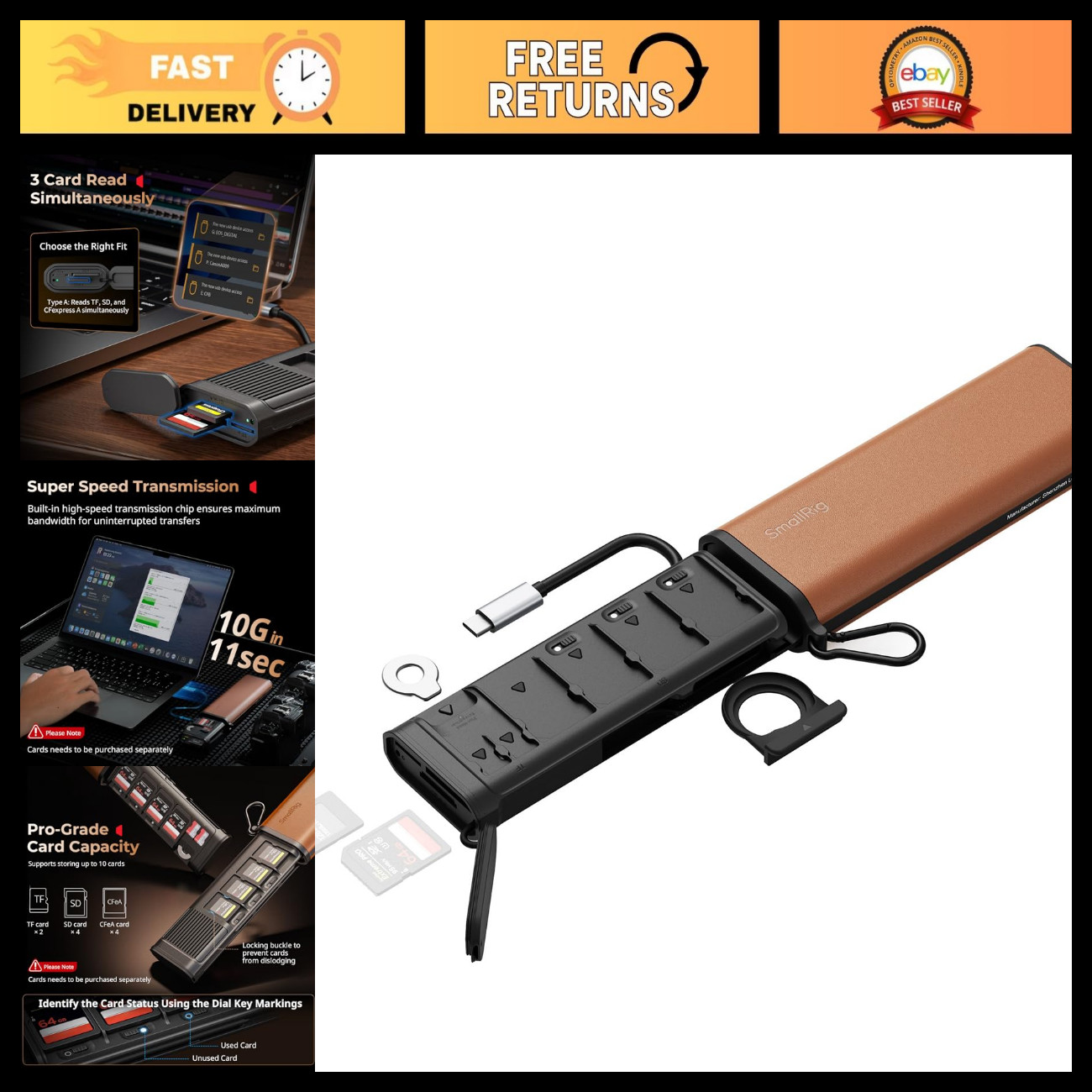 Multifunctional CFexpress Type A Card Reader & Holder for Easy Data Transfer