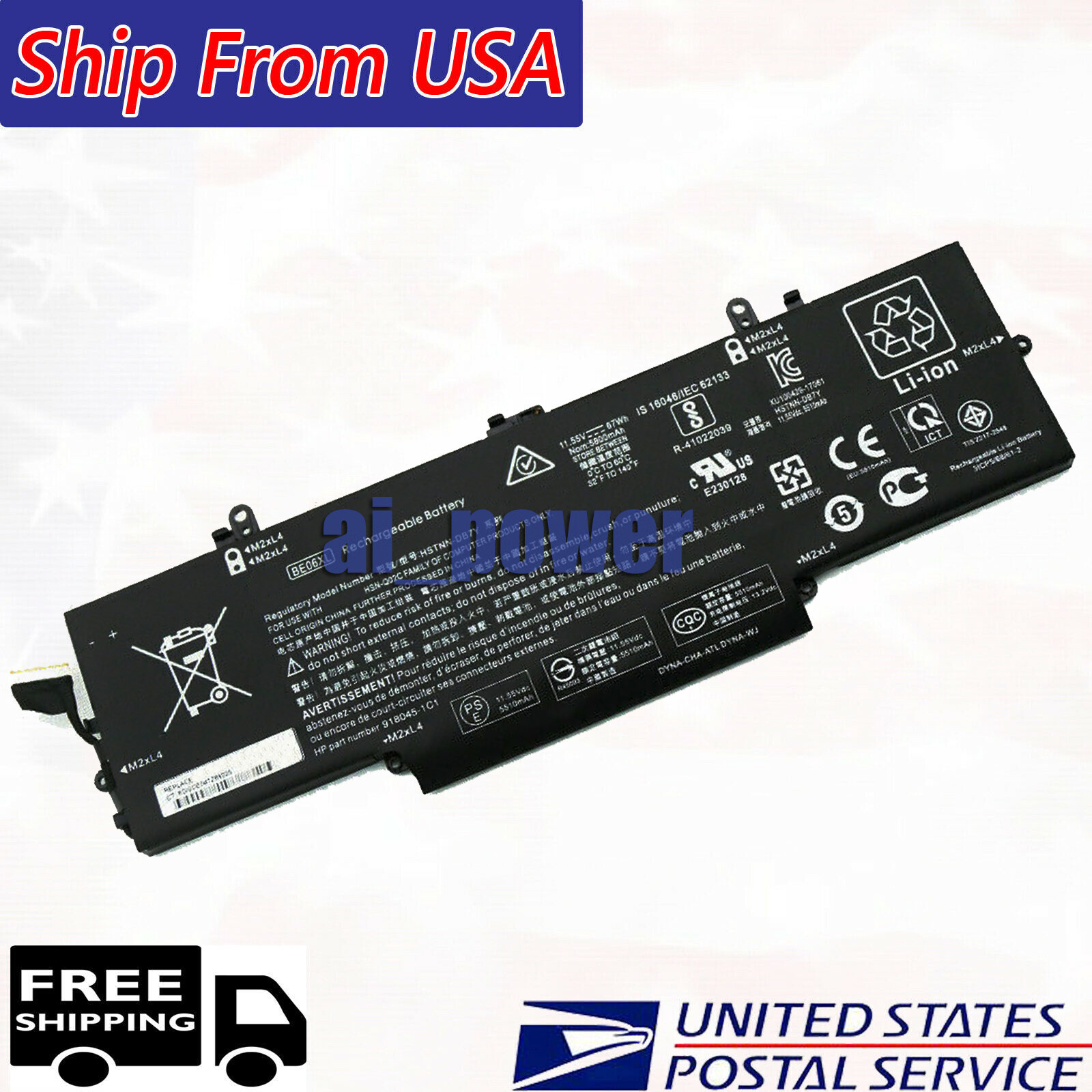 New BE06XL 67W Battery for HP Elitebook 1040 G4 HSTNN-IB7V 918045-171 918108-855
