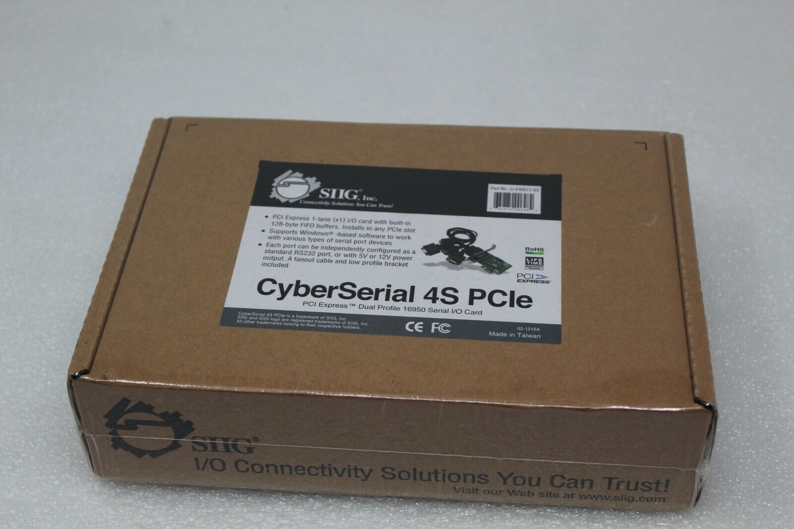 New SIIG CyberSerial 4S PCIe Dual Profile 16950 Serial I/O Card  JJ-E40011-S3