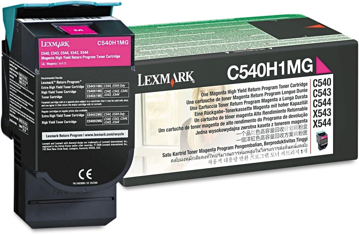 Lexmark C540H1MG High-Yield Toner Cartridge, Magenta