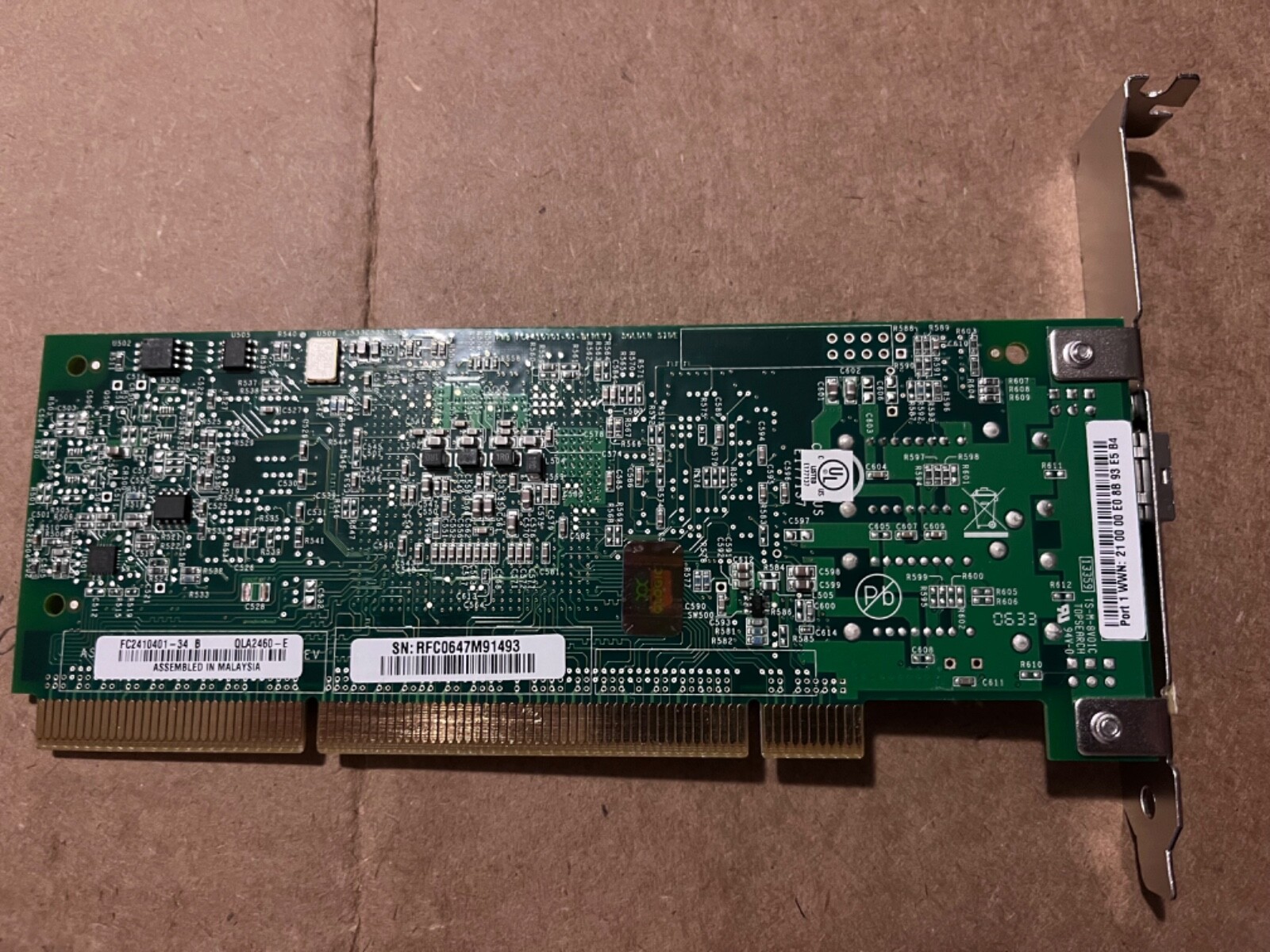 Pre Owned QLogic QLA2460-E 4Gb PCI-X 2.0  FC2410401-34 B