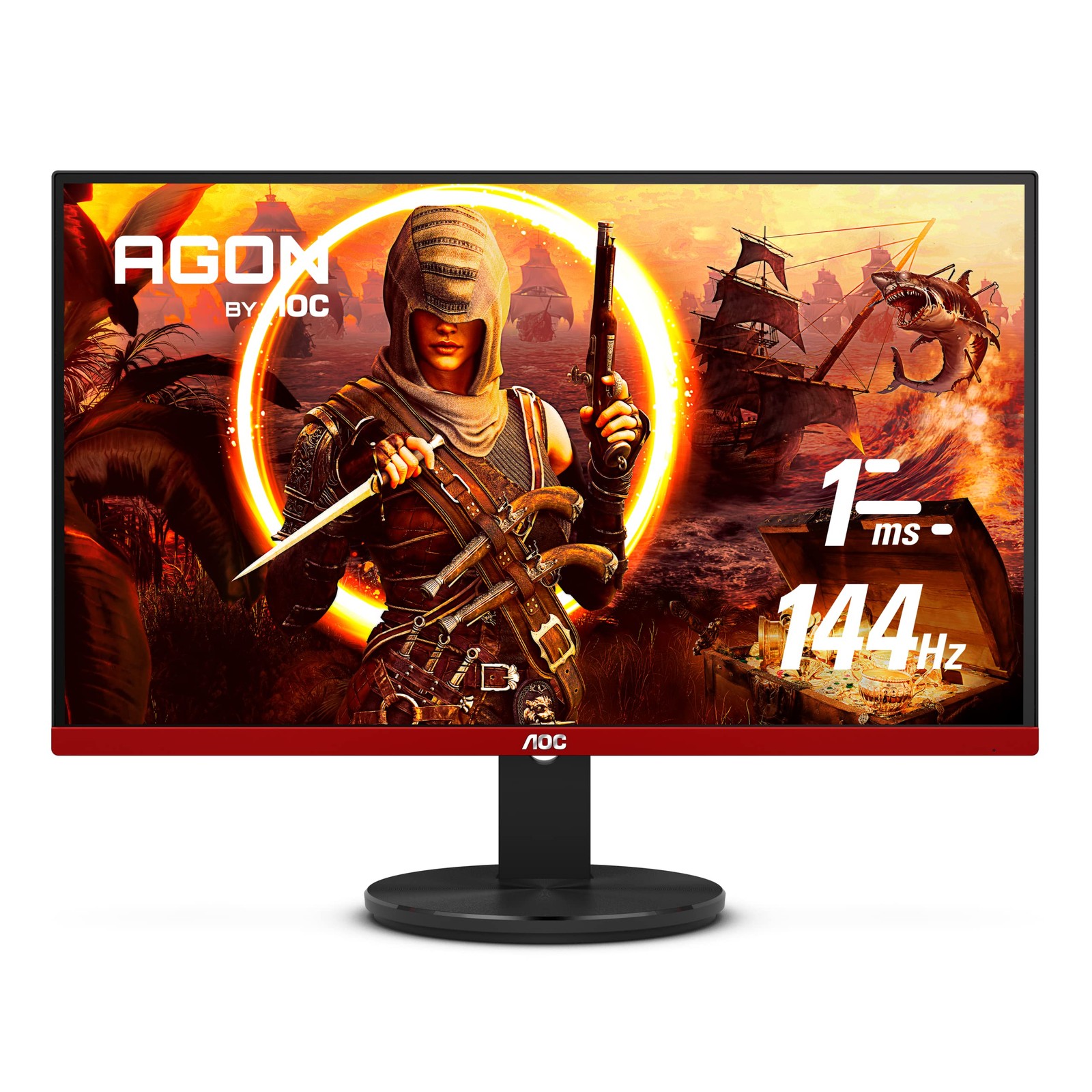 Gaming Monitor 24 Inch FHD 1920x1080 144Hz 1ms Black AOC G2490 G2490VX DCI-P3