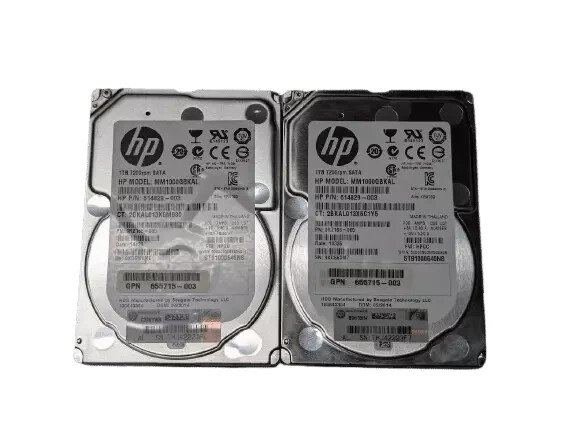 LOT OF 2 HP 1TB 614829-003 SATA Server Hard Drive MM1000GBKAL