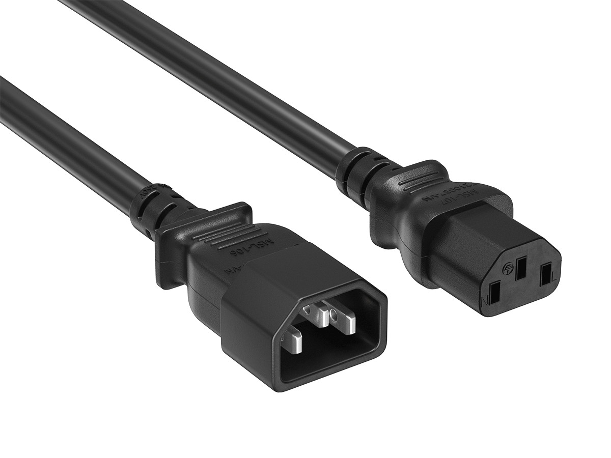 5ft IEC-320 C13 to C14 Heavy-Duty Power Extension Cord 14 AWG 15A/250V SJT, B...