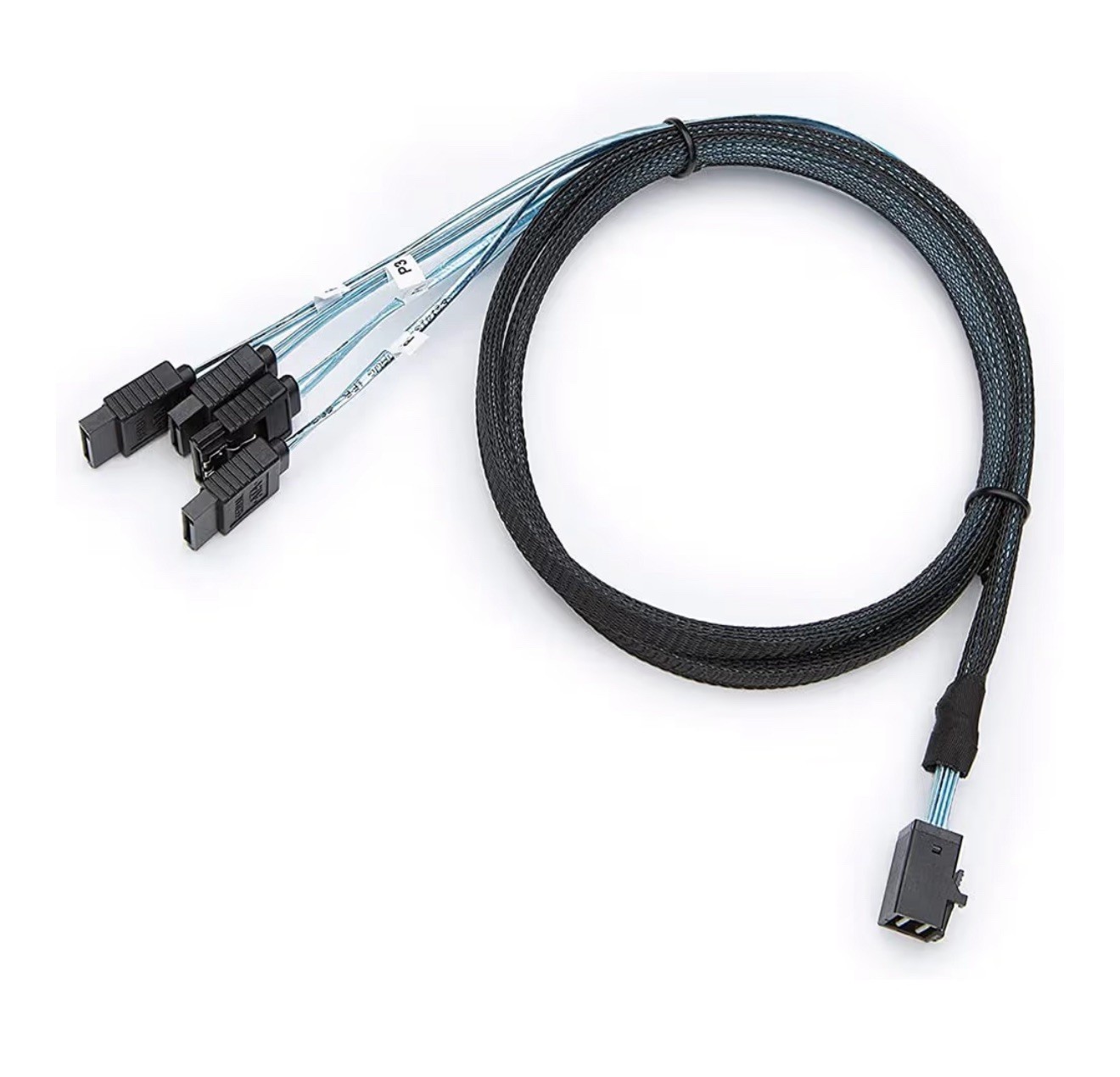 Internal HD Mini SAS SFF-8643 to 4 SATA w/Latch Cable