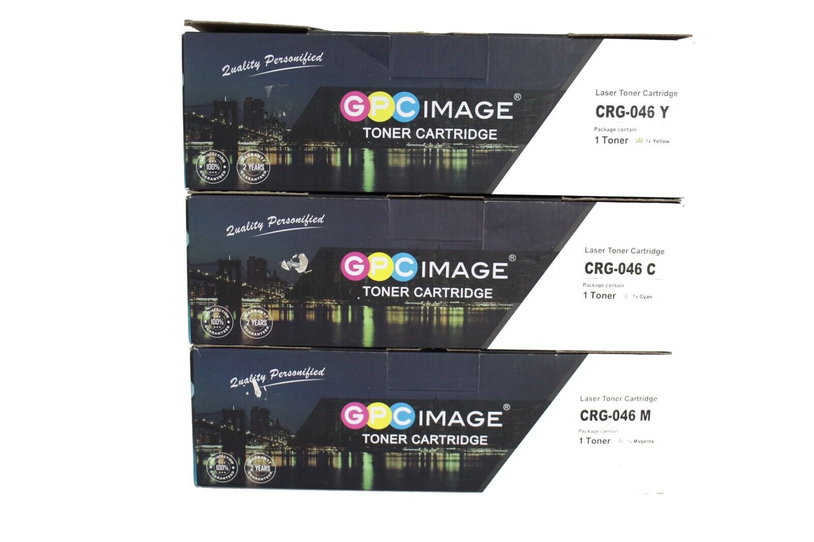 3 Pack GPC Image Canon 046 CRG-046 CYM Cyan Magenta Yellow Toner Cartridges