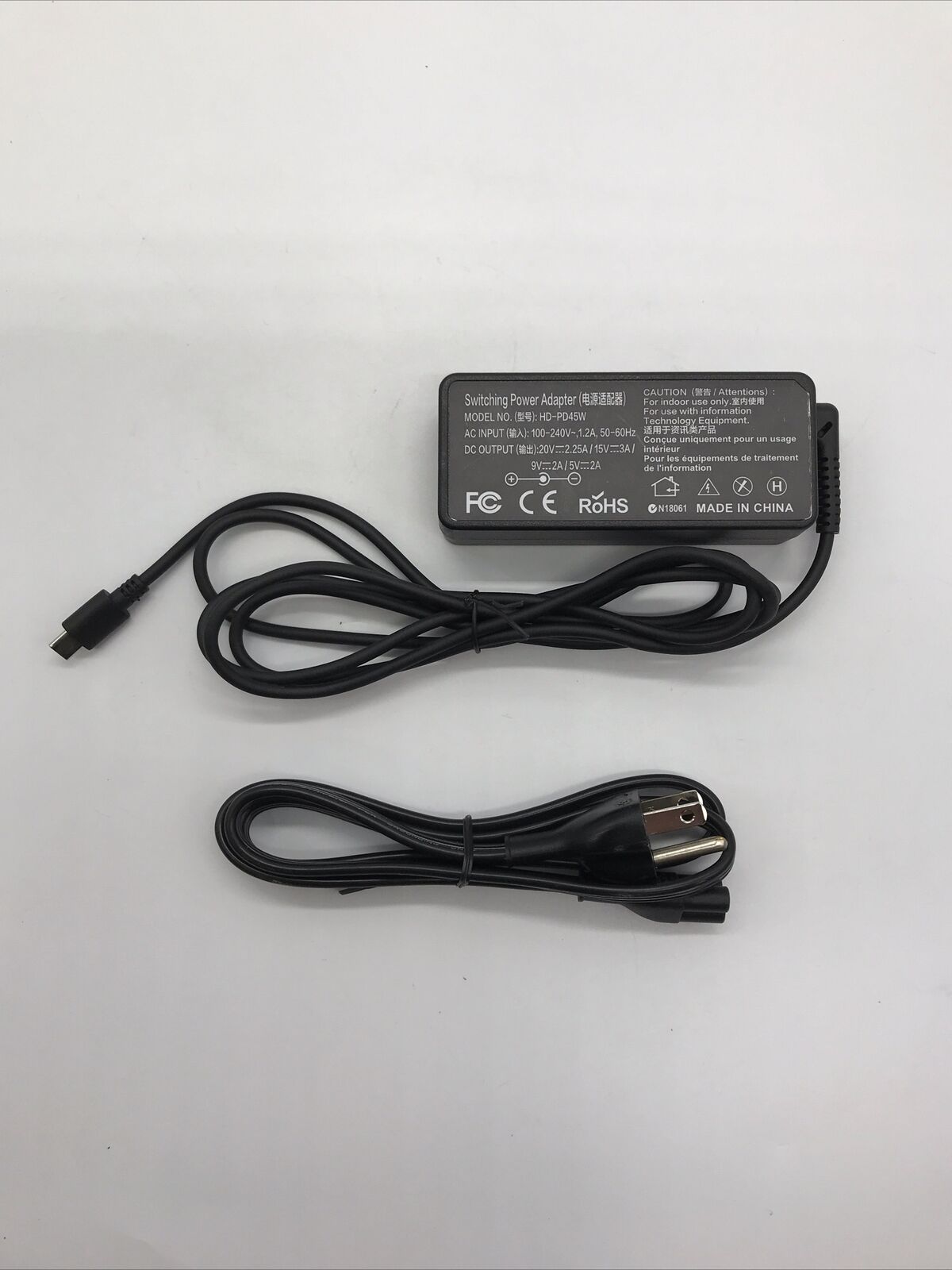 Unbranded 45W USB-C Laptop Charger 20V 2.25A AC Power Adapter HD-PD45W