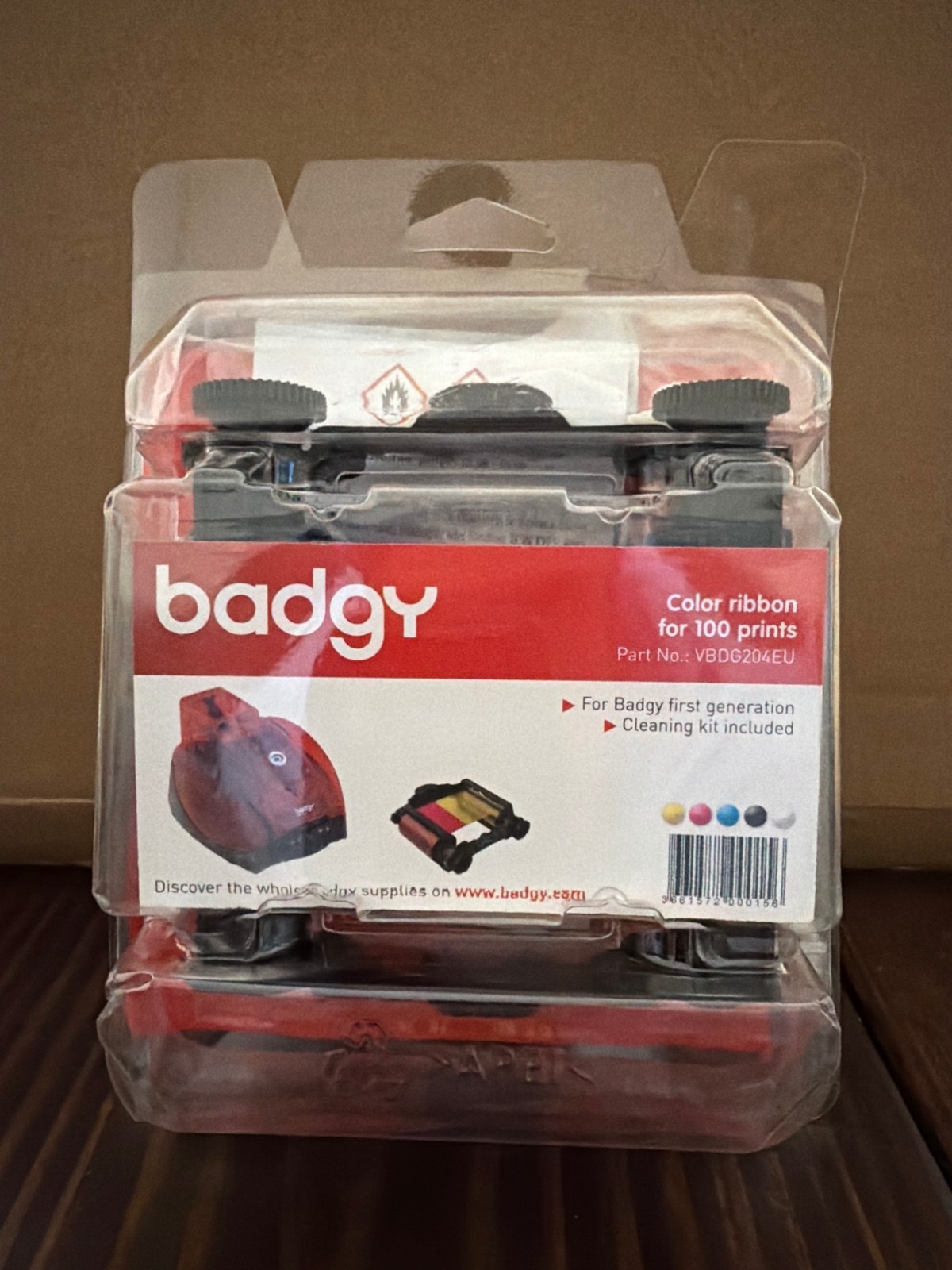 Evolis VBDG204EU Badgy YMCKO Color Printer Ribbon Badgy1 100 Prints Open Box