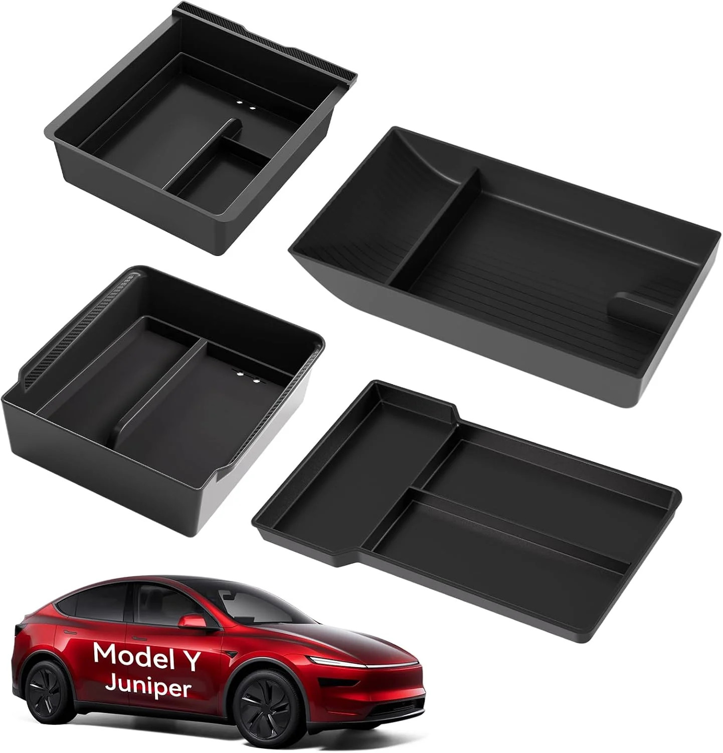 For 2026 Tesla Model Y Juniper Center Console Organizer Tray 4PCS 2025 Premium