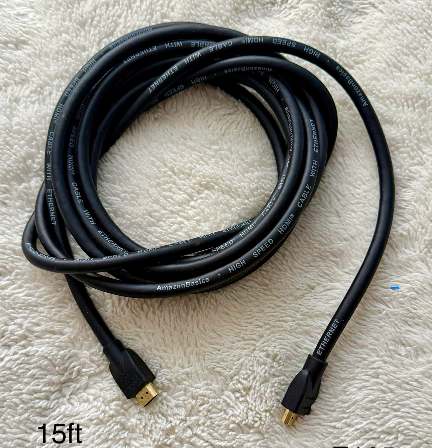 AmazonBasics High Speed HDMI Cable w/ Ethernet 15 ft Black HDMI Male to Male