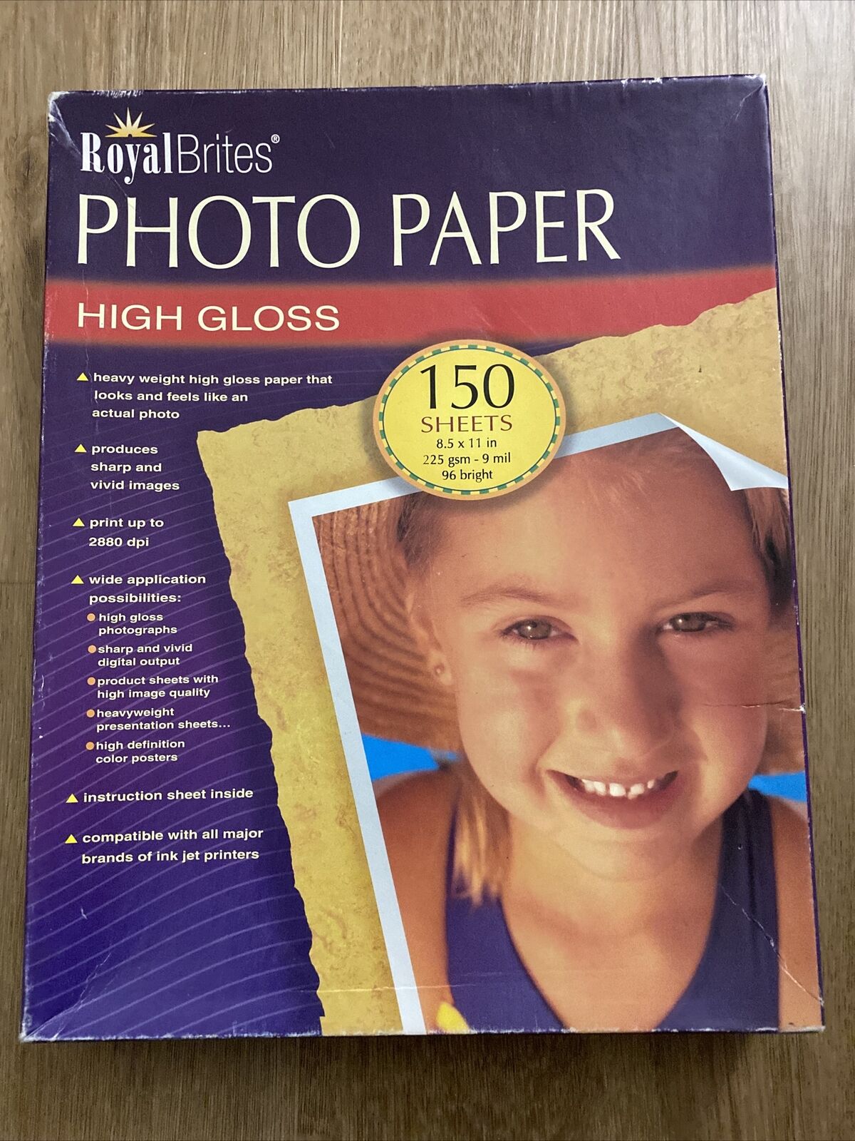 NEW Royal Brites Photo Paper High Gloss 150 Sheets , 8.5 × 11 in. 9 Mil