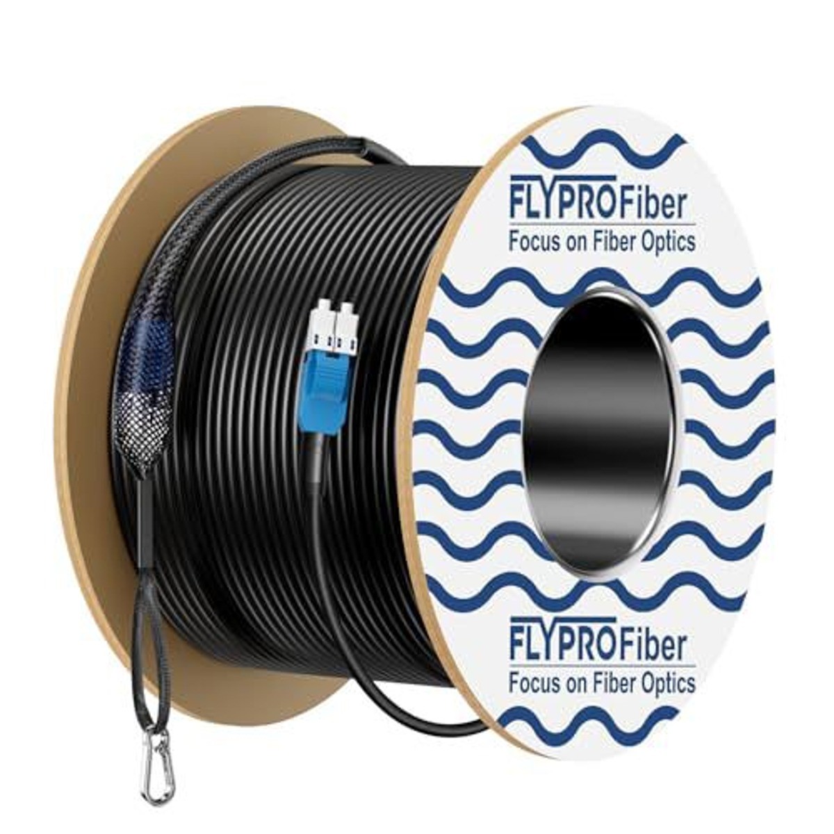 FLYPROFiber Outdoor Single Mode LC to LC Fiber Patch Cable 75M 246ft Spool
