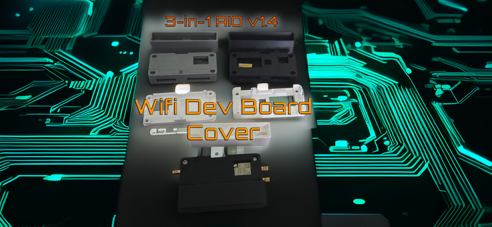 3D Printed Case for Multi-Band Wireless Device — PLA+ w/ Labeled Antenna Ports