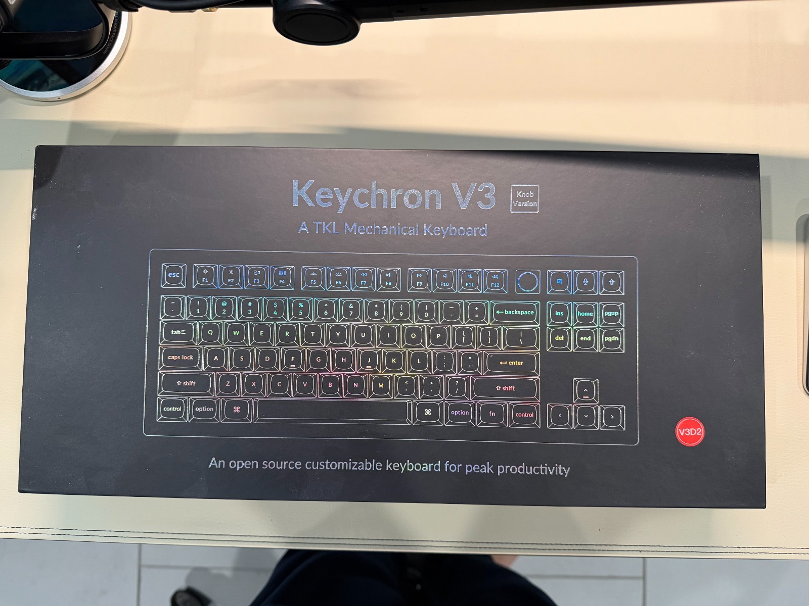 Keychron V3 Wired Custom Mechanical Keyboard Knob Version, TKL Programmable