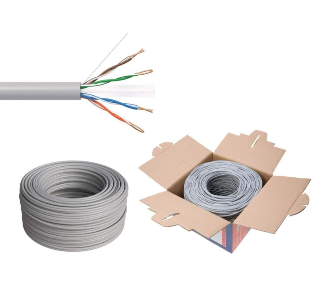 CAT6 500ft UTP Solid Ethernet Cable 23AWG RJ45 LAN Network Bulk Wire Gray