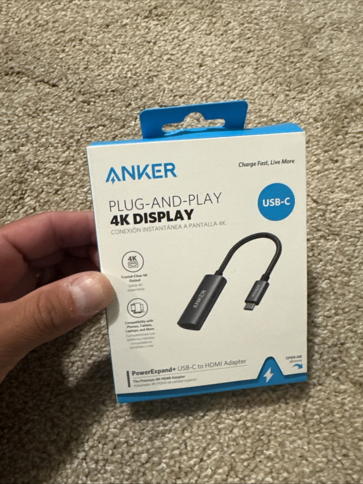 Anker USB-C Port Plug And Play 4k Display For Phones Tablets Laptops