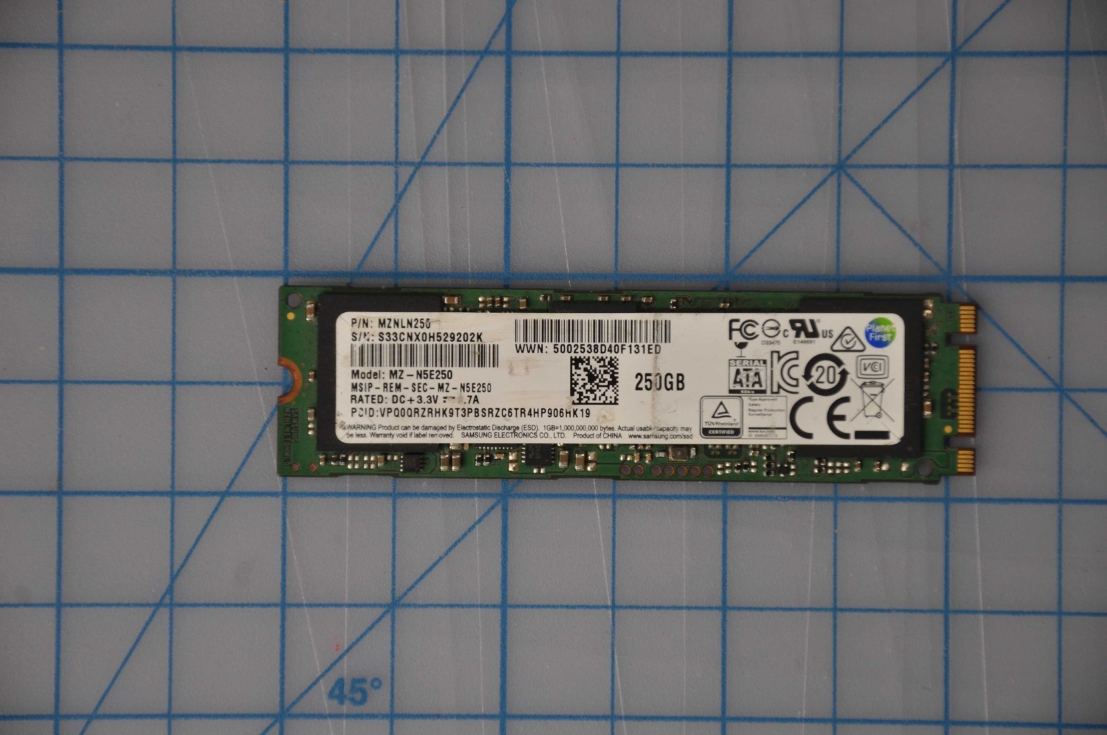 SAMSUNG 850 EVO 250GB Triple-Level Cell SATA 6Gb/s M.2 228 GRADE A MZ-N5E250 