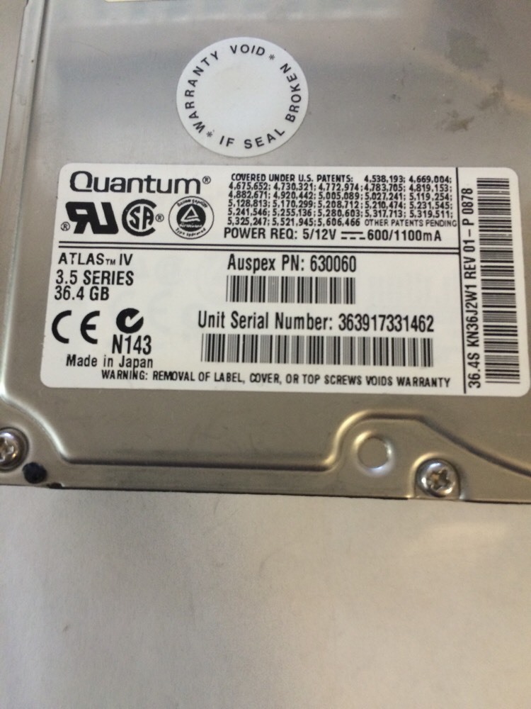 Quantum ATLAS 36.4J P/N KN36J012 3.5" 36.4GB SCSI  HDD