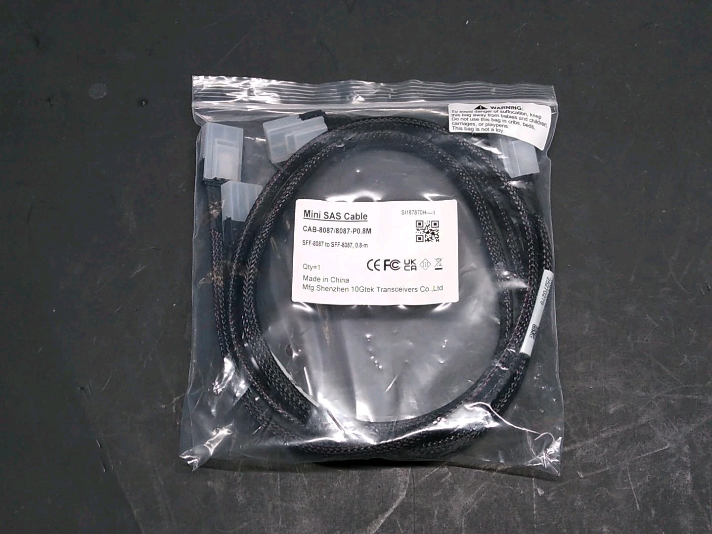 x2 Two Mini SAS Cable SFF-8087 to SFF-8087, 36Pin 100Ohms 0.5 ~1 Meter