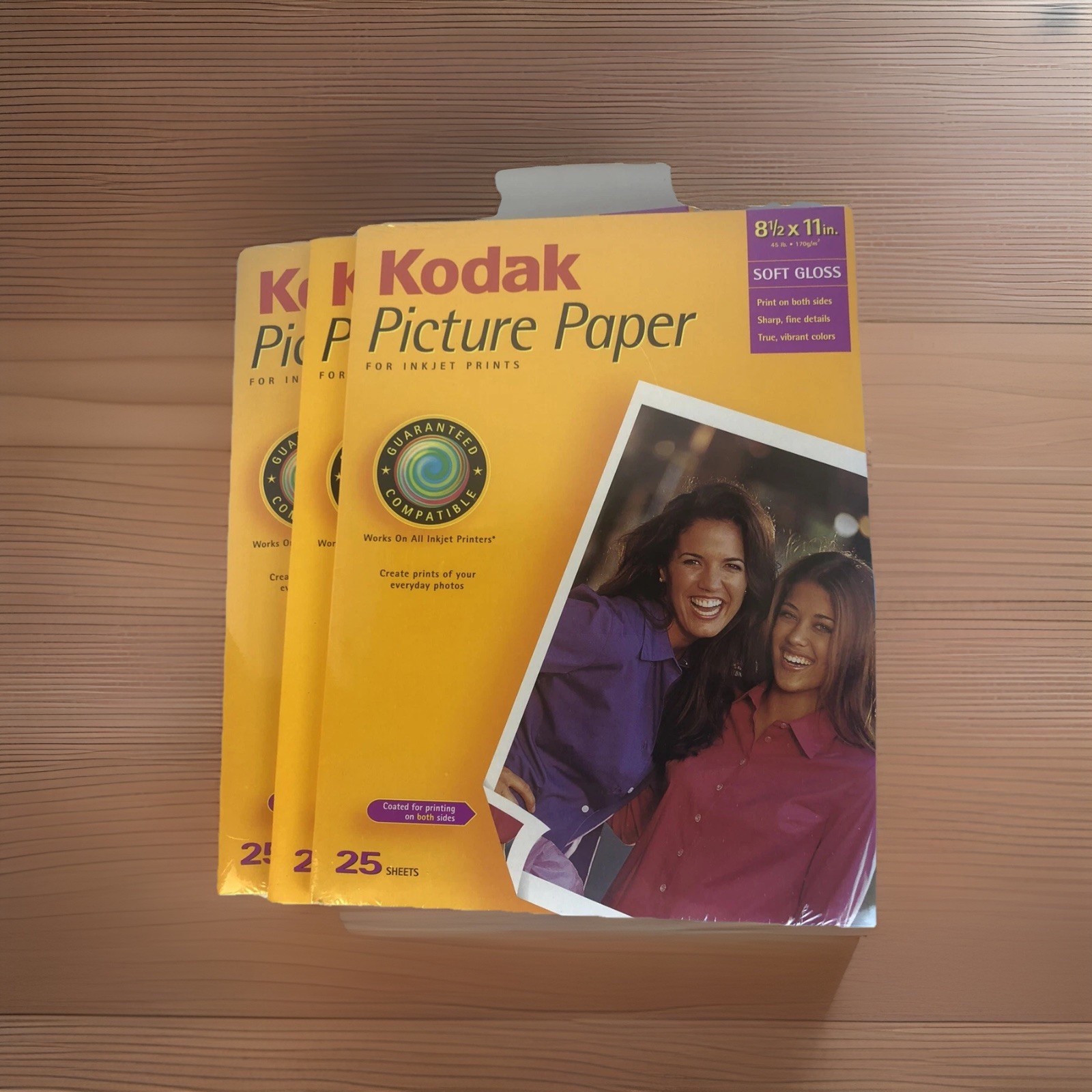 LOT OF 3: Kodak Picture Paper 1124346 & 8263824 • 75 Sheets • Matte & Soft Gloss