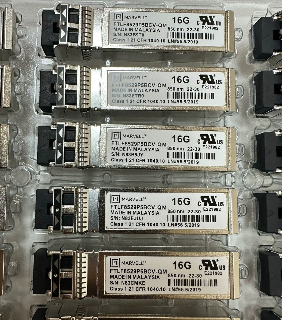 2PCS Marvell 16GB Fiber Channel 850nm Transceiver FTLF8529P5BCV-QM QLOGIC