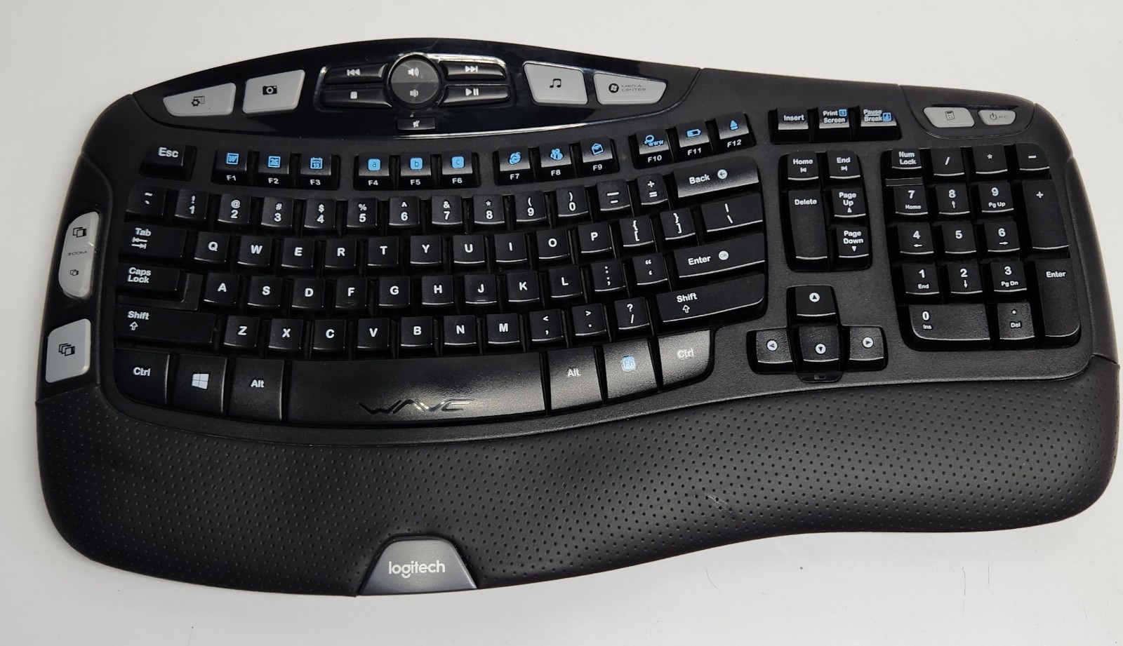 Logitech K350 Comfort Wave Wireless Keyboard No USB Dongle Tested 