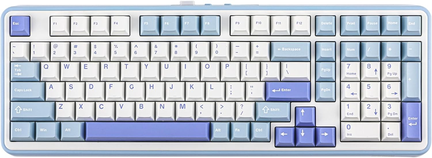 EPOMAKER TH99 Tri-Mode Wireless Mechanical Keyboard with Blue&amp;White 