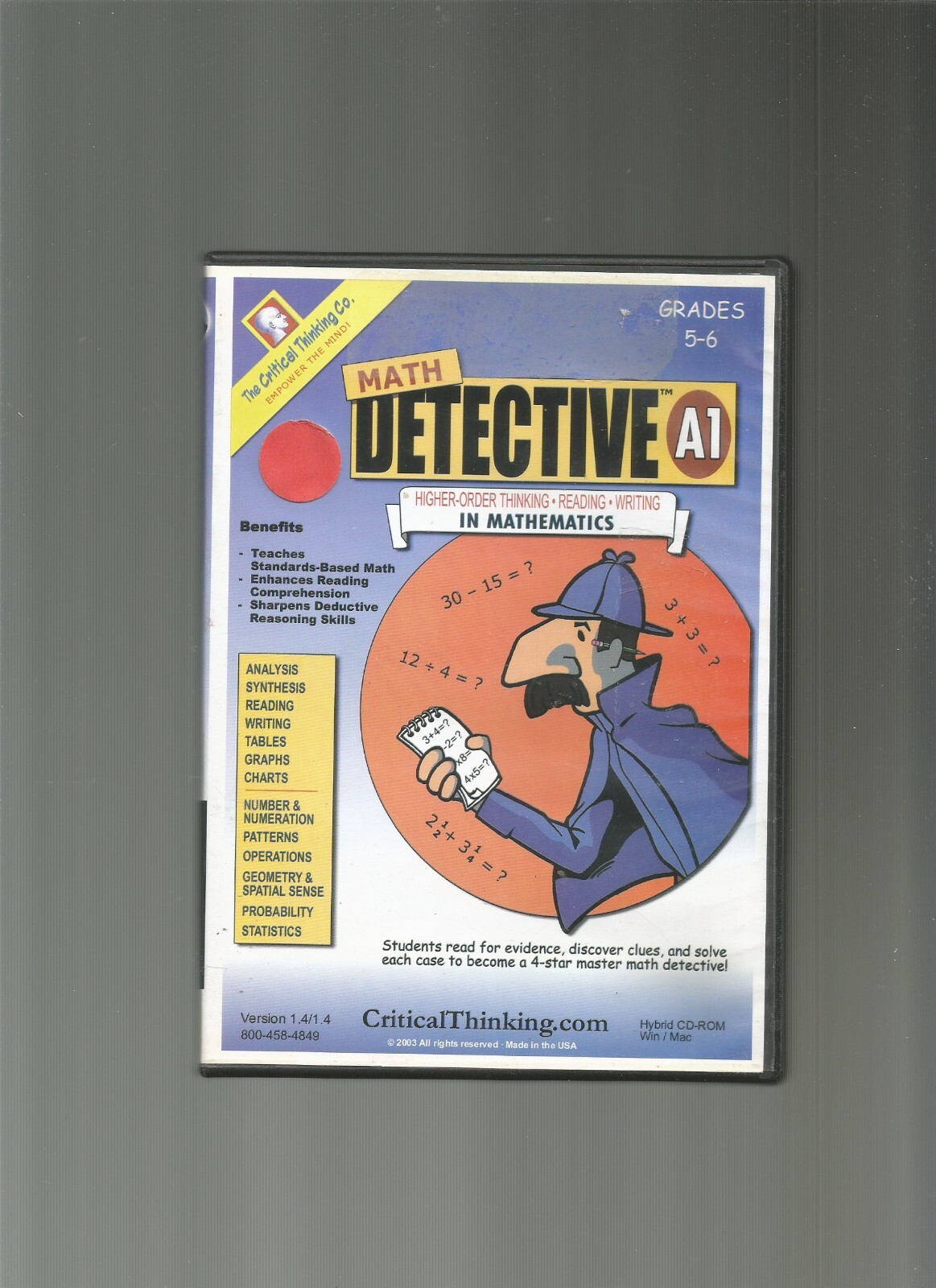 Math Detective A1 Thinking Reading Writing Mathematics: Grades 5-6 (Win/Mac), CD