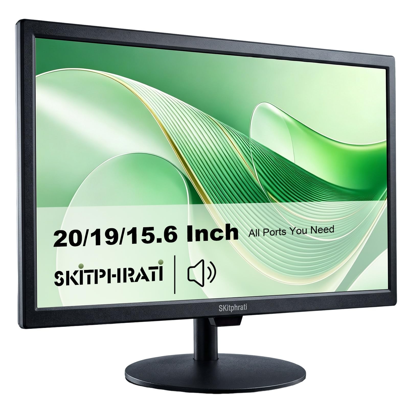 SKitphrati 15.6 Inch Small Computer PC Monitor, 1366x768 Video Screen with HD...