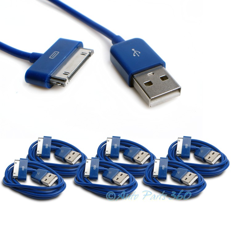 6X 6FT USB SYNC DATA POWER CHARGER CABLE APPLE NEW IPAD IPHONE IPOD TOUCH BLUE