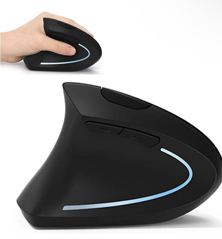Left Handed Mouse, Rechargeable Left Hand Vertical Wireless Mouse 2.4G