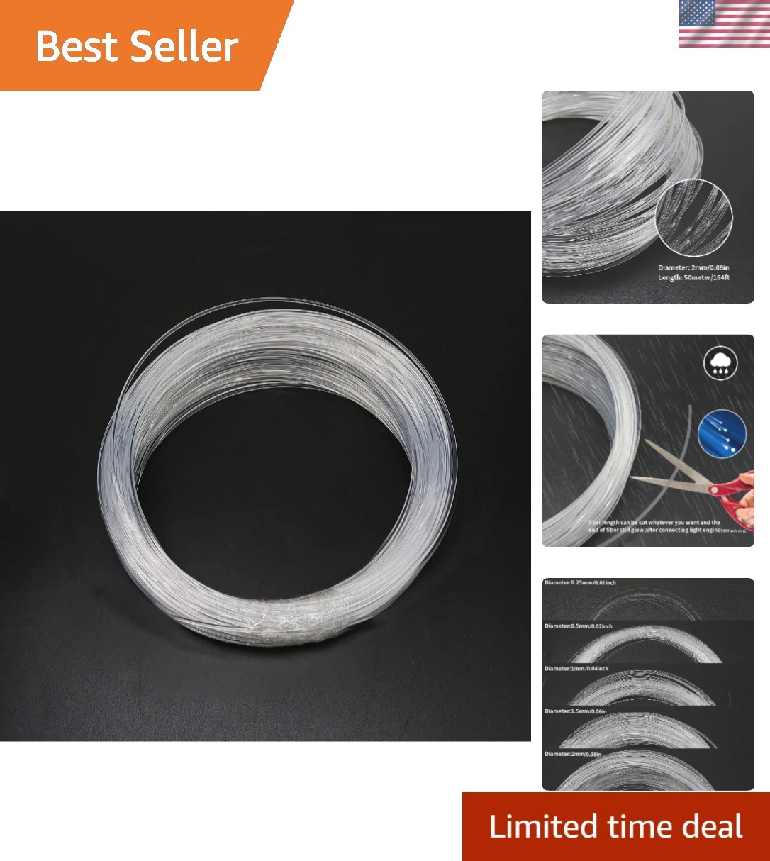 Transform Your Space with 164ft PMMA End Glow Fiber Optic Cable for Lighting