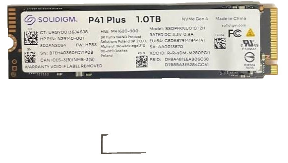 Solidigm P41 Plus 1TB M.2 2280 NVMe Gen4 SSDPFKNU010TZH SSD N29140-001