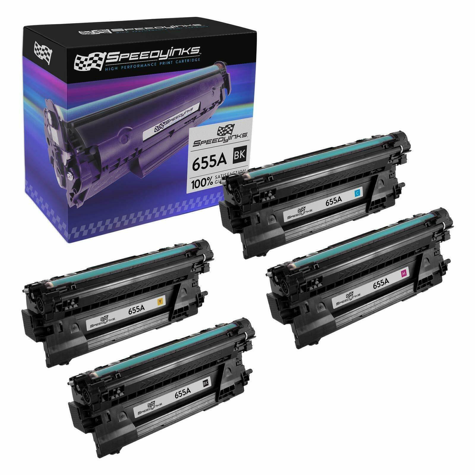 Speedy Compatible HP 655A Toner Cartridge Set: Black, Cyan, Magenta, Yellow 4PK
