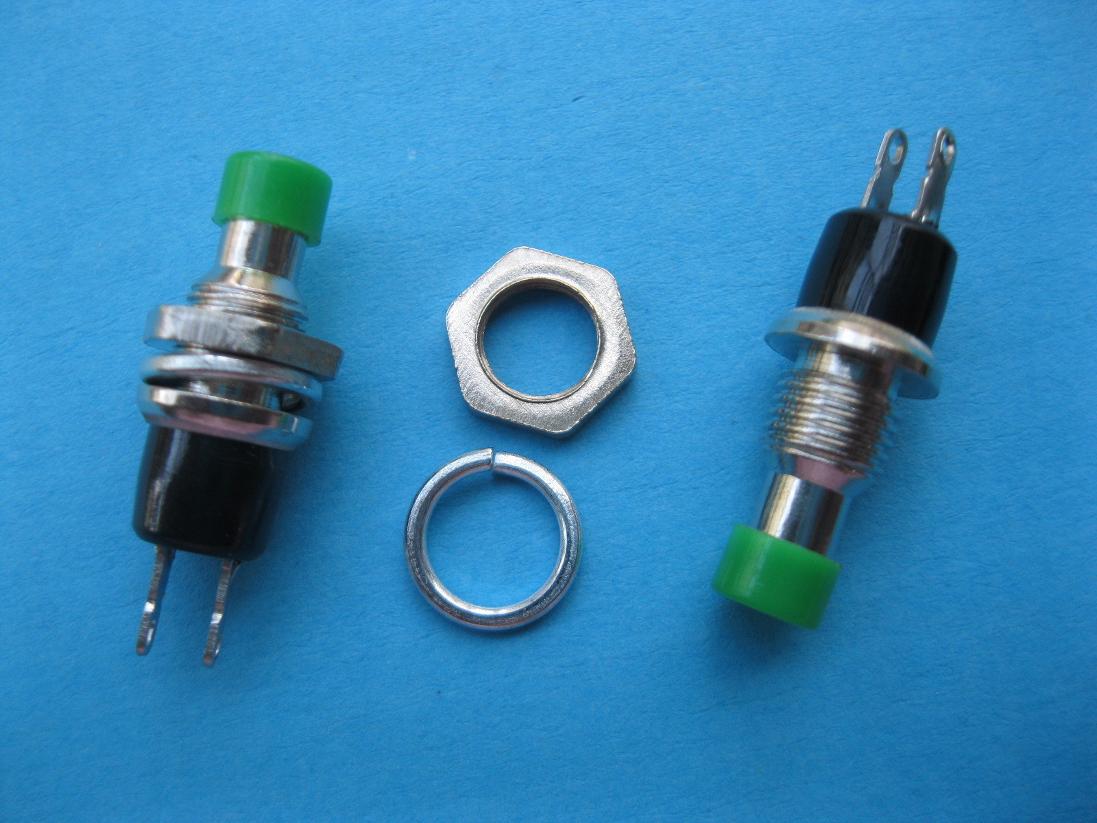 50 pcs Push On Green Cap SPST Mini Push Botton Momentary Switch 125V/6A 250V/3A