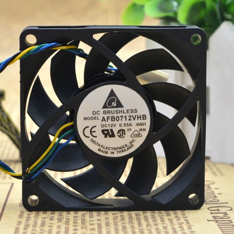 For Delta DC Brushless AFB0712VHB 0.55A 4-Pin 70x70x15mm CPU Cooling Fan