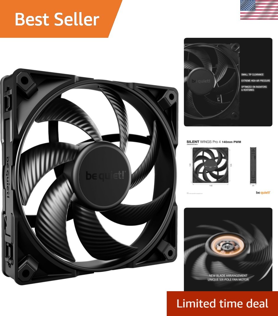 Efficient 140mm PWM Cooling Fan | 2400 RPM with Fluid-Dynamic Bearing Design