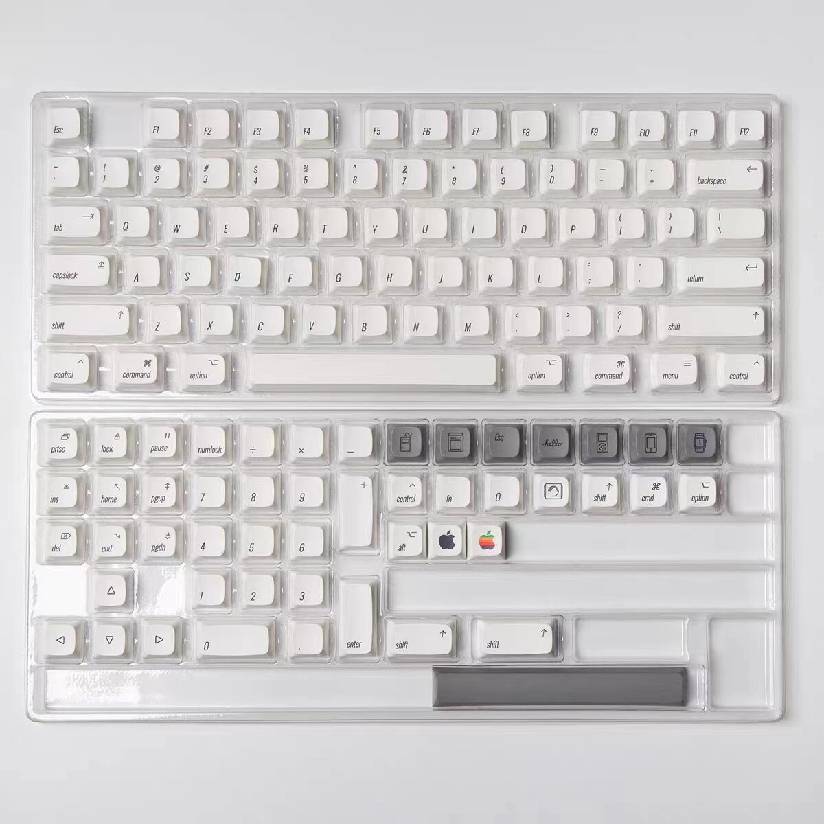 PBT MAC White Style Keycaps For Apple Mac XDA Height Dye-sub for Cherry MX Gifts