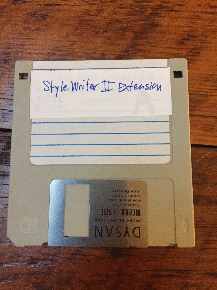 Vintage 1990s Mac Macintosh StyleWriter II Extension Software 3.5" Floppy Disk