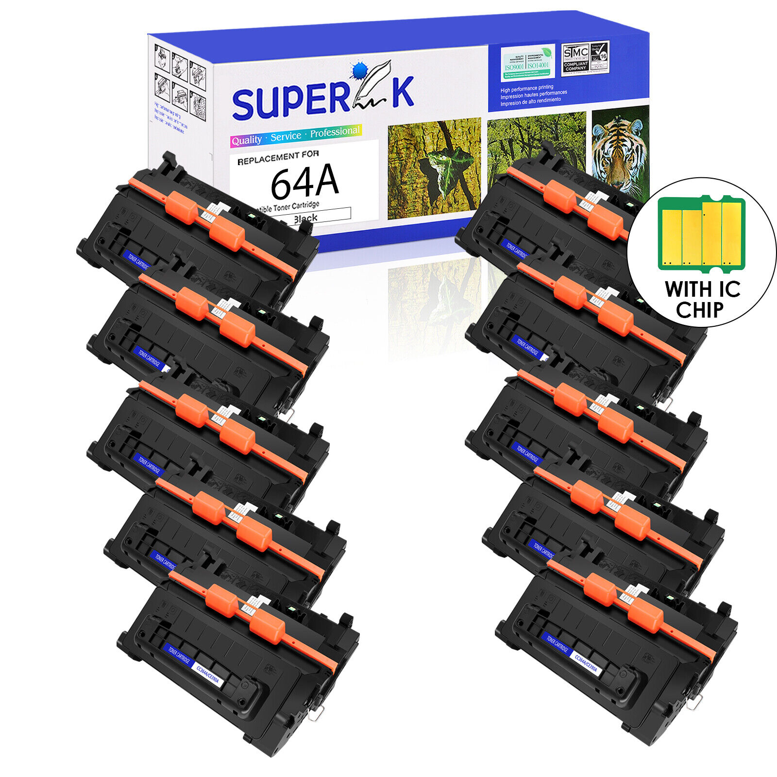 10PK Black CC364A 64A Toner Cartridge For HP LaserJet  P4515n P4515tn P4515x