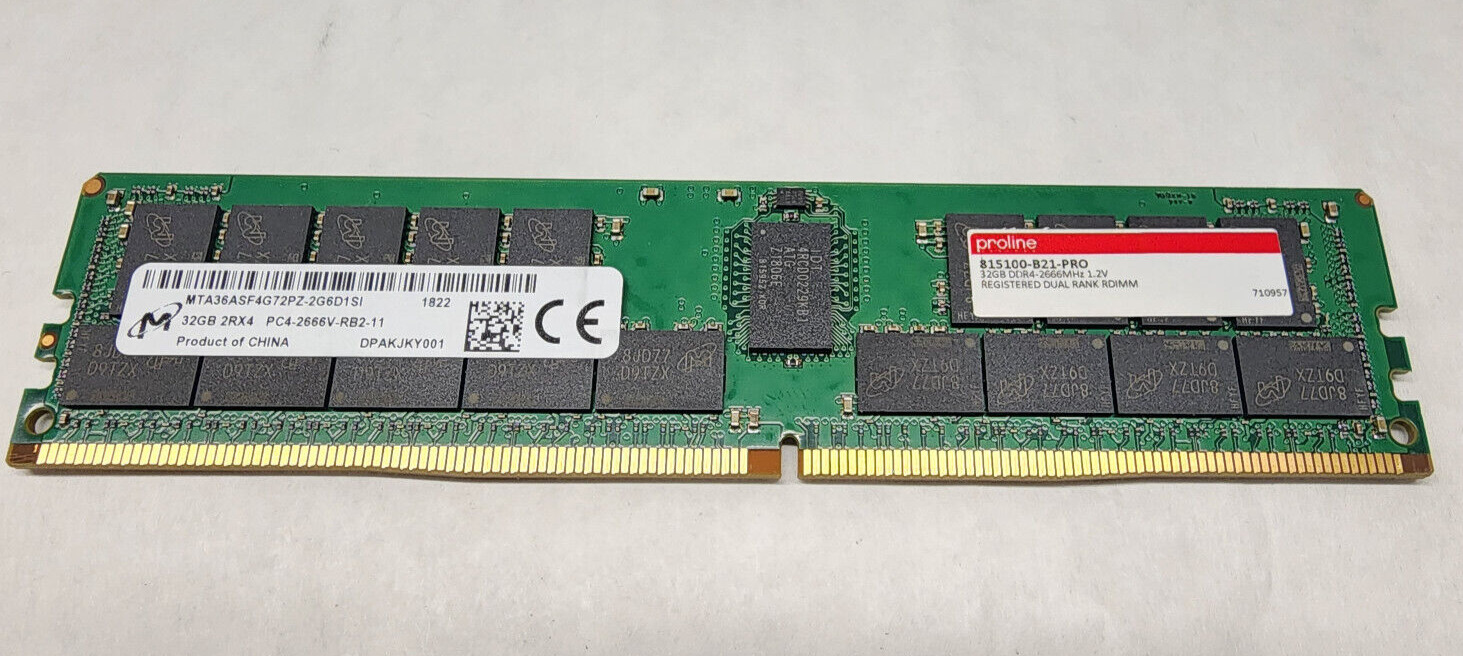 Micron Axiom 32GB DDR4-2666 ECC Rdimm Memory RAM 815100-B21-PRO 288-Pin