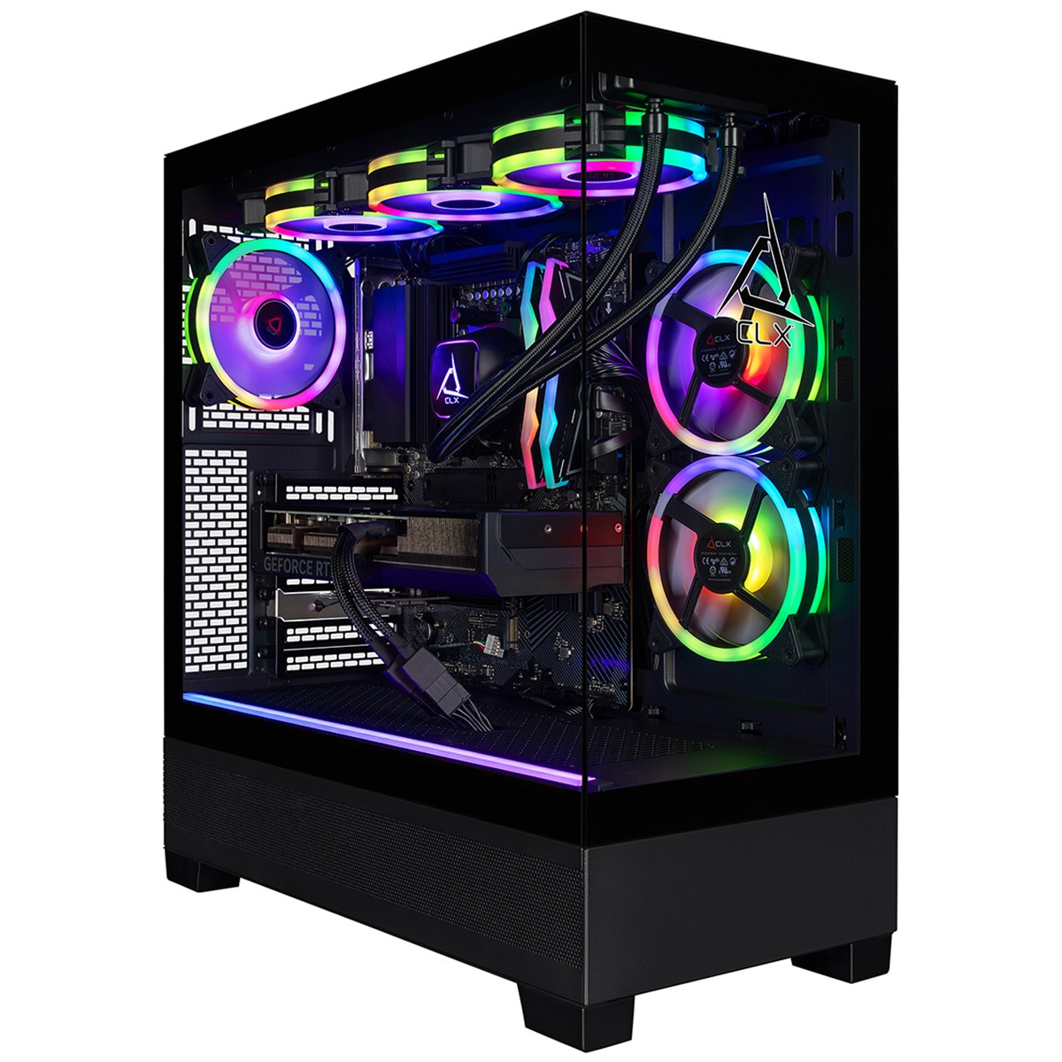 CLX SET Liquid Cooled Gaming Desktop Computer, AMD Ryzen 7 9700X 3.8GHz, 32GB RA
