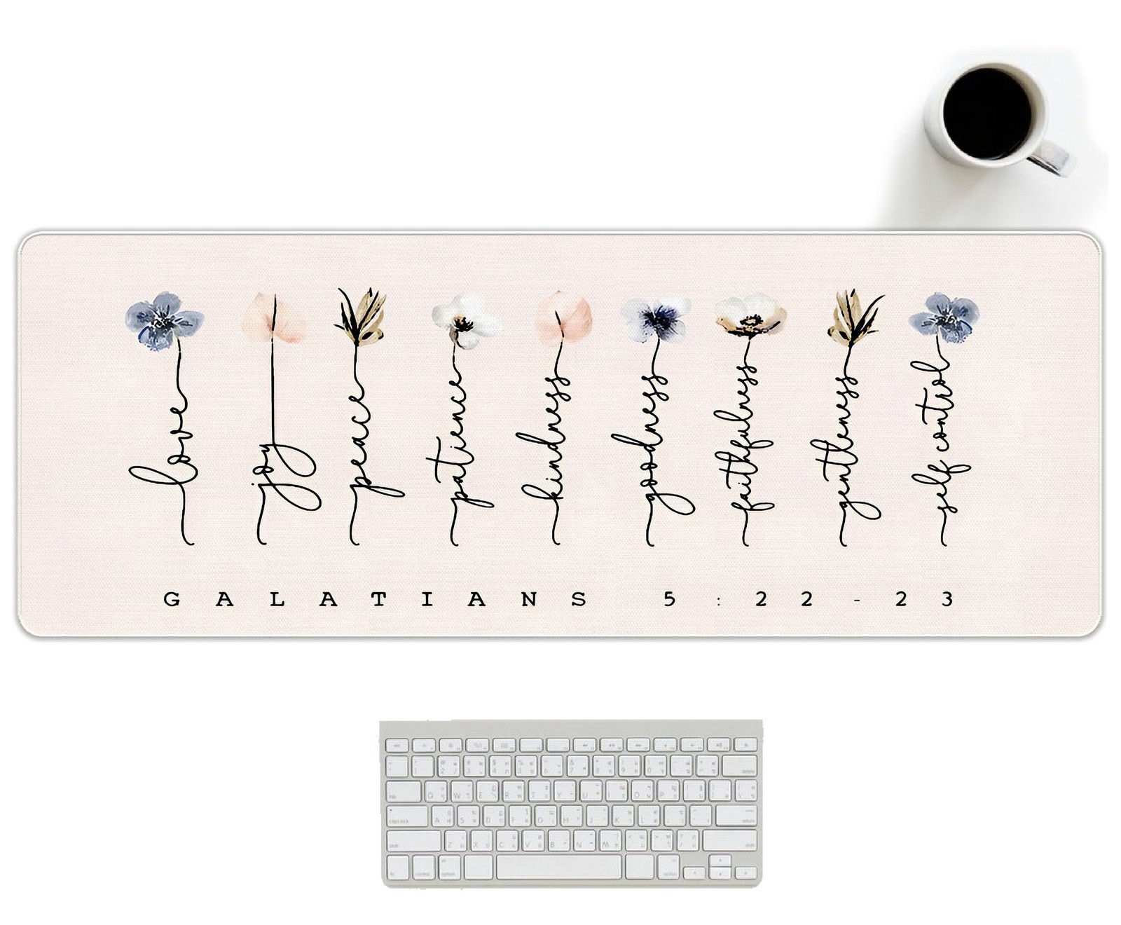 UTELKA U076 Christian Bible Verses Mouse Pad Floral 31.5x11.8