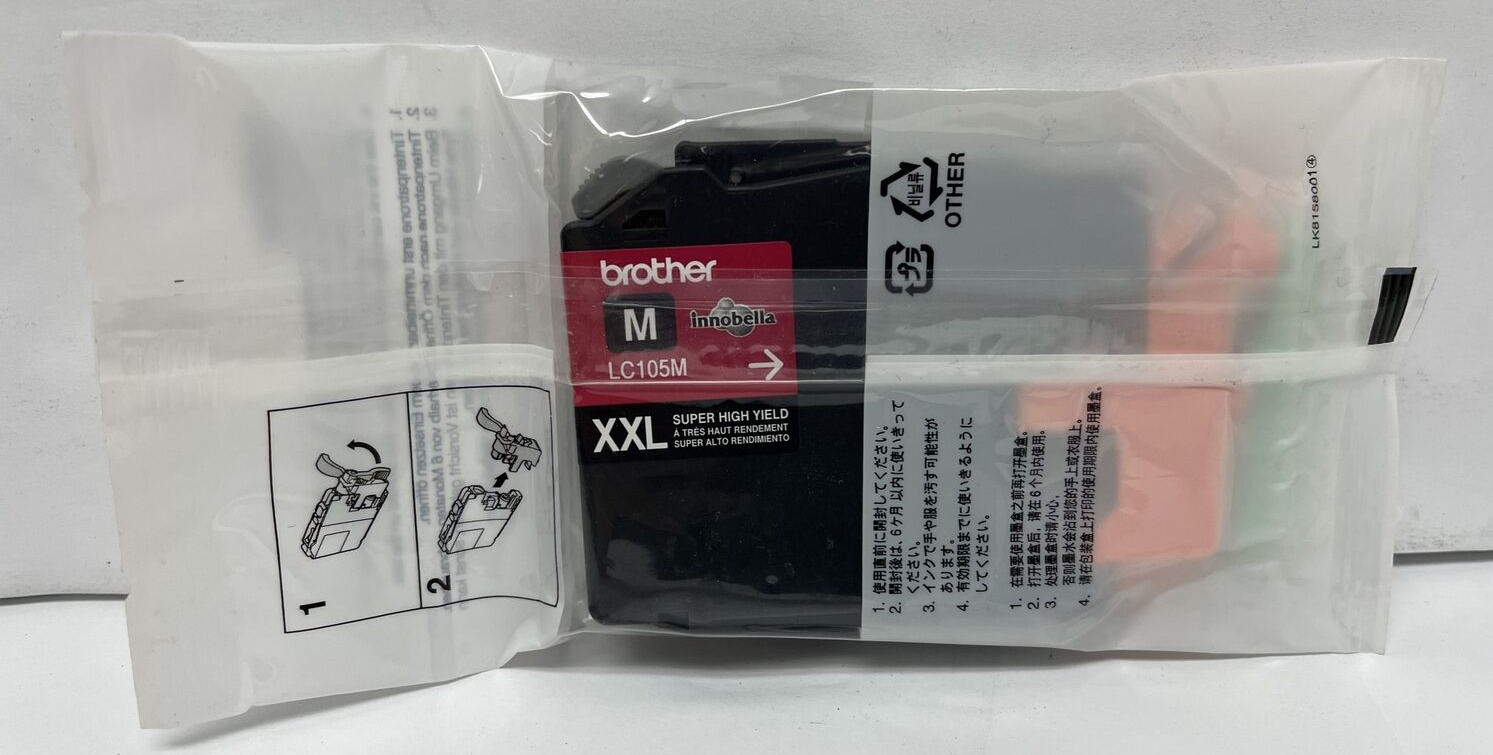 Genuine Brother LC105M XXL Super High Yield Magenta Ink Cartridge SEALED Bag