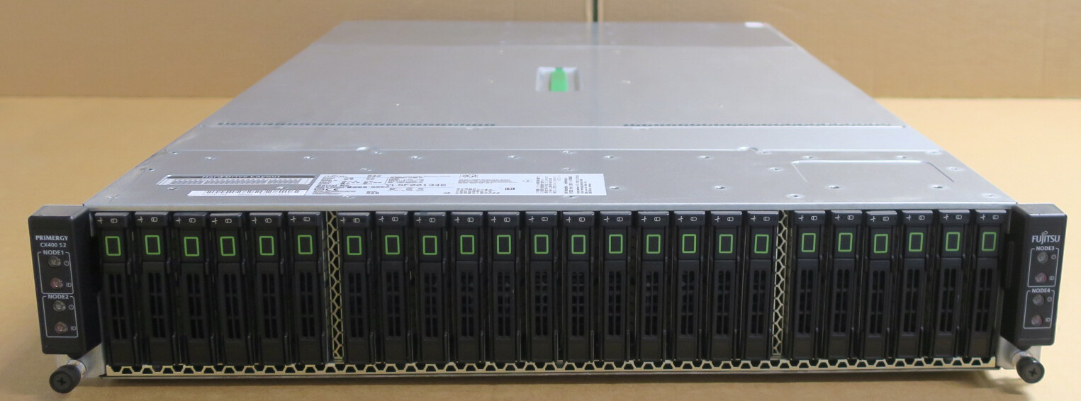 Fujitsu CX400 S2 4-Node 2U Server 8x Intel 10C E5-2680V2 768GB RAM 24x 2.5" Bay