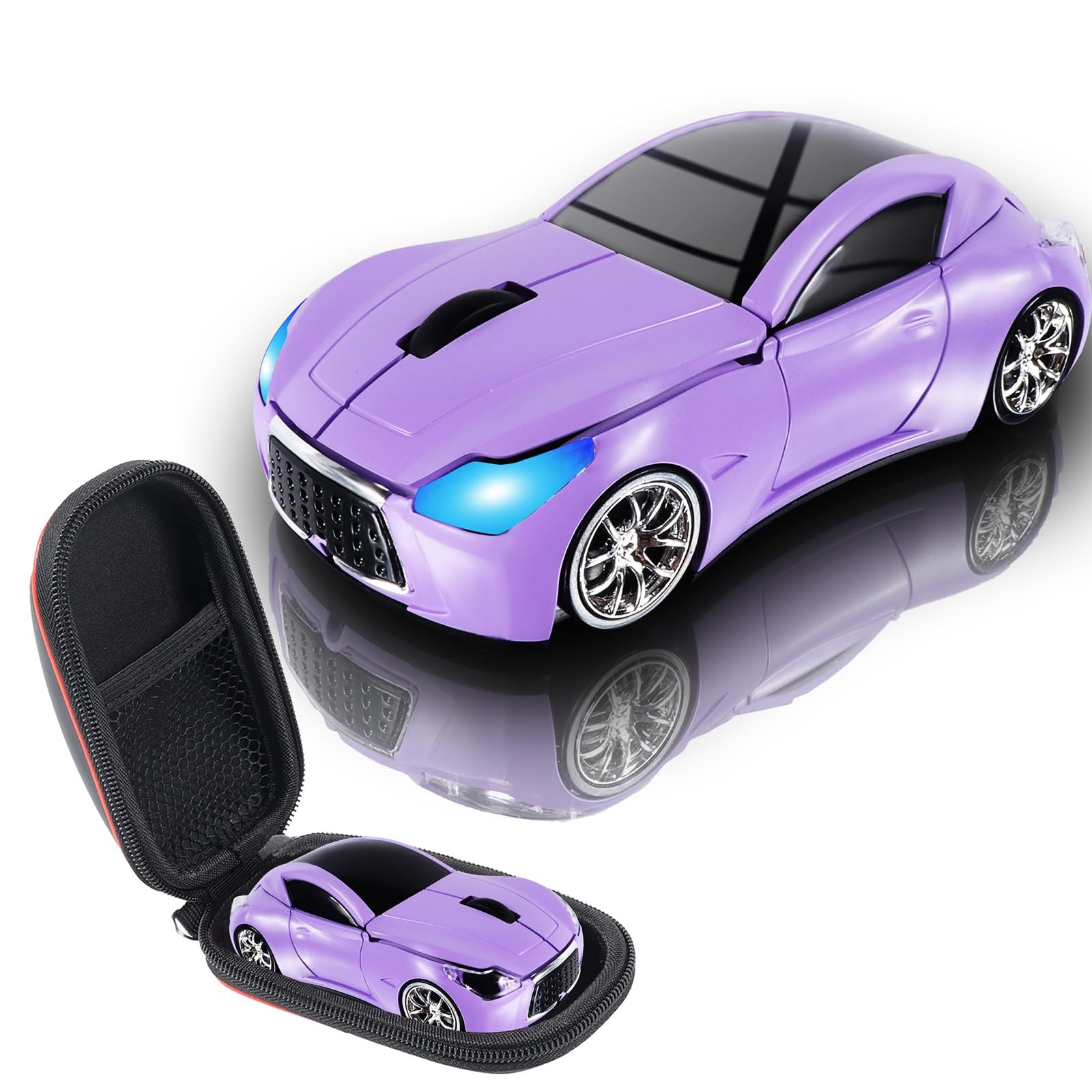 elec Space Wireless Mini Mouse with Case - Cute Sports Car Shape, Lightweight...