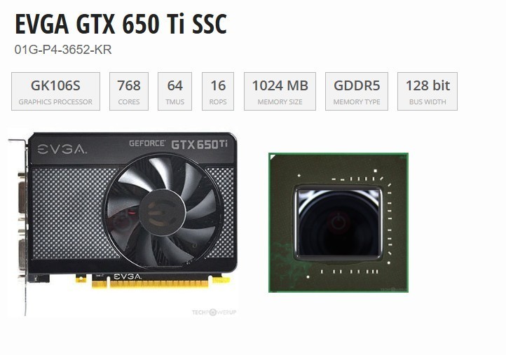EVGA GTX 650 Ti SSC 1GB GDDR5 Graphics Card ✅1x mini-HDMI  2x DVI✅01G-P4-3652-KR