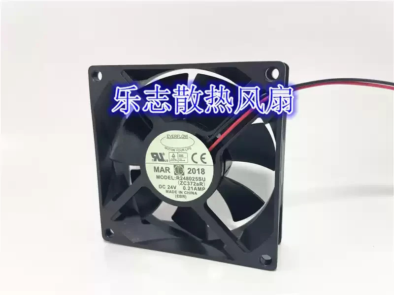 1PCS EVERFLOW R248025SU DC24V 0.21A 8CM 2-Wire inverter cooling fan